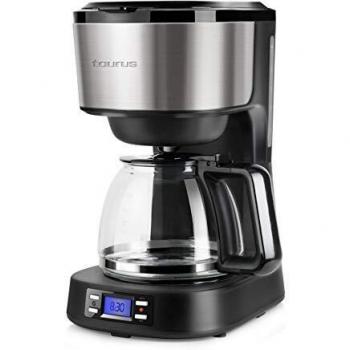 Taurus Verona Legend - Cafetera de goteo programable con temporizador digital y pantalla LCD. 1.2L de capacidad, filtro permanente, sistema antigoteo y placa calefactora. Con auto apagado.