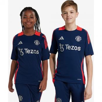 adidas Manchester United Training Jersey - Navy - Kids, Size: 11-12 Years, Short Sleeve, Unisex, Indigo Color, for the 2024/2025 Season