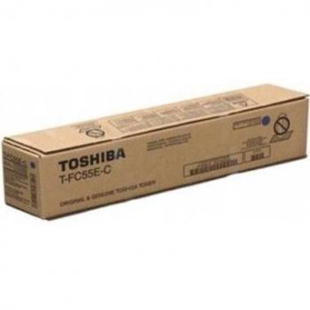 Toshiba T-FC55E-C Toner Cian - Compatible con impresoras Toshiba, rendimiento de impresión de aproximadamente 20,000 páginas, tecnología de impresión láser, fácil instalación y alta calidad de imagen