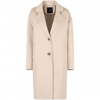 Pinko Women's Cacciavite Single-Breasted Wool Coat in Ivory | Size Medium | 103817Y27P Color D05