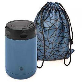 IRIS Termo para Comida, Acero Inoxidable, Azul, 0.5L