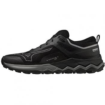 Zapatillas de trail Mizuno Wave Ibuki 4 GORE-TEX negro hombre, características: impermeables, transpirables, suela con gran tracción, diseño ergonómico, amortiguación adecuada para terrenos irregulares,