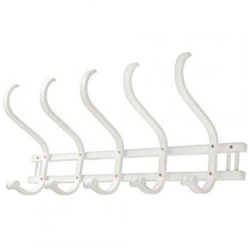 Perchero de Pared Blanco de Madera con 5 Brazos - Medidas 72 x 21 x 30 cm