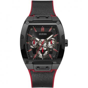 Guess Phoenix GW0202G7 Mens Watch - Reloj de hombre con correa de piel roja