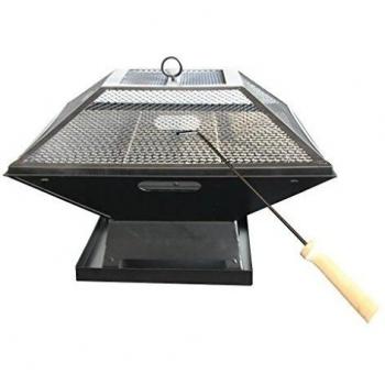 Para exteriores Fire Pit grabadora de Aire libre chalupa cuadrado con funda estufa calentador eléctrico para barbacoa para acampada con comida de fiesta calor sabrosas trucha-con rejillas para los resistentes de comedor al aire libre