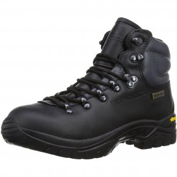 Trespass Walker Leather Walking Boot - Botas de cuero infantil, Negro, 4 UK