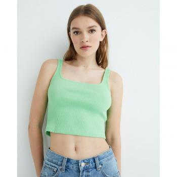 Camiseta crop de mujer con tirantes anchos Pieces