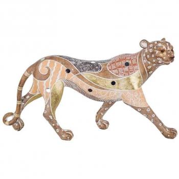 Figura de Animal Leopardo Marrón de Resina - Signes Grimalt 22x8x39cm