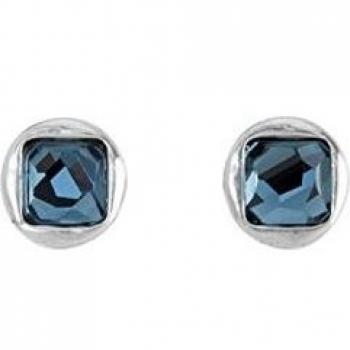 Uno De 50 Pendientes para mujer bañados en plata con cristal azul - PEN0515AZUMTL0U