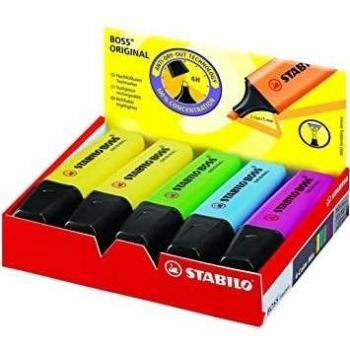 STABILO BOSS ORIGINAL Highlighter Chisel Tip 2-5mm Line Assorted Colours (Pack of 10) 70/10-1