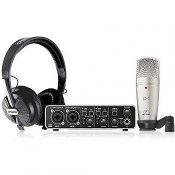 Behringer U-PHORIA STUDIO PRO Paquete de grabación completo con interfaz de audio USB de alta definición, micrófono de condensador, auriculares de estudio y más