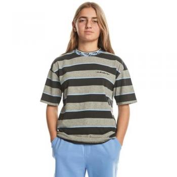 Camiseta Quiksilver Stripe manga corta niño 12 azul marino gris