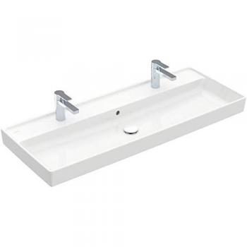 Lavabo Móvil Villeroy & Boch Collaro 1200x470 mm, Blanco Alpino, con 2 Hahnlöcher y Sobrepresión