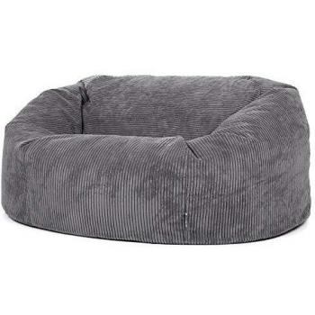 Puf gigante de pana Soul 2 plazas - Gris antracita 160x140cm