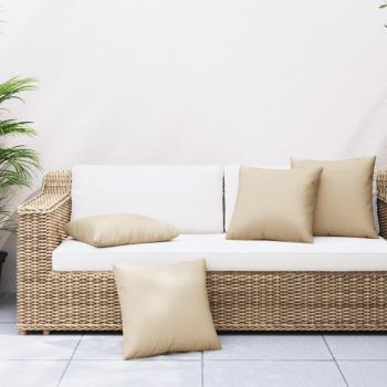 Beige Fabric Sofa Cushions Set of 4 - 60x60 cm (23.6x23.6)