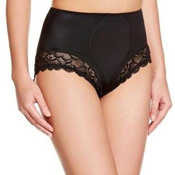 Barbara - Braguitas remodeladoras con bordado para mujer, talla 50, color negro