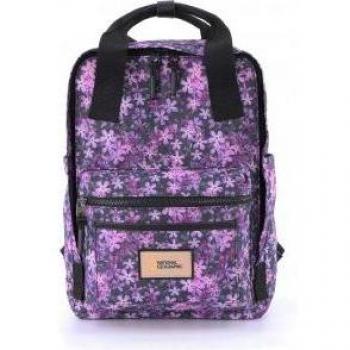 Mochila National Geographic Legend para Mujer, Color Violeta, Compartimento para Tablet y PC de 13 Pulgadas, Capacidad de 14L, Dimensiones 27x13x38 cm, Bolsillo Frontal con