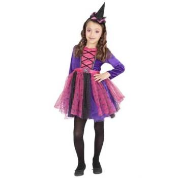 Disfraz Infantil Miss Bruja Arañitas con Diadema y Sombrero, Vestido de Tul, Licencia Oficial para Halloween y Carnaval