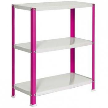 Estantería SIMONHOME CLASSIC PLUS 3/300 ROSA/BLANCO - P02100204901033 - Simon Rack, Estantería metálica con tornillos Homeclassic Color 3/300, Rosa y Blanco,