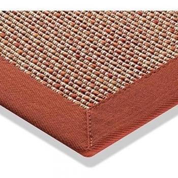 Hometrend - Alfombra en sisaloptik con cerca de 4,5 cm 80x160 ribete rojo