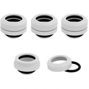 Corsair Hydro X Series XF 14 mm Hardline Conectores, Pack de Cuatro Unidades (Las roscas de BSPP G1/4, Latón sólido, Son compatibles con Varios adaptadores Hydro X Series) Blanco