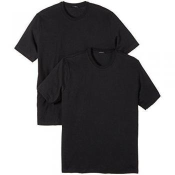 Schiesser - Camiseta Interior con Cuello Redondo para Hombre, Pack de 2, Talla 46, Color Negro 000