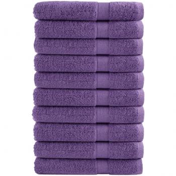 Toallas premium vidaXL 10 uds 100% algodón 100x200 cm 600 gsm Color Morado, Naranja, Negro y más