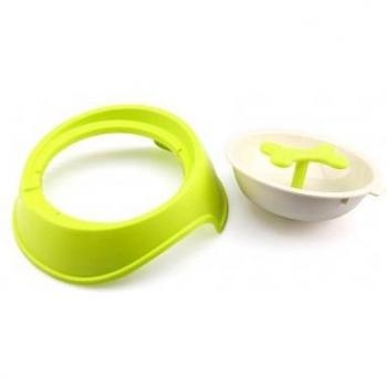 Cuenco original para perros y gatos anti-asfixia y mejor digestión 15cm (Verde)