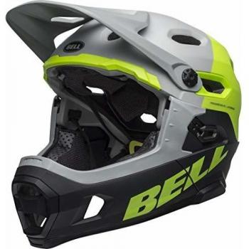 BELL Casco Súper DH MIPS con BARBILLA Extraíble gris-negro-Verde Fluo 2019 Talla L