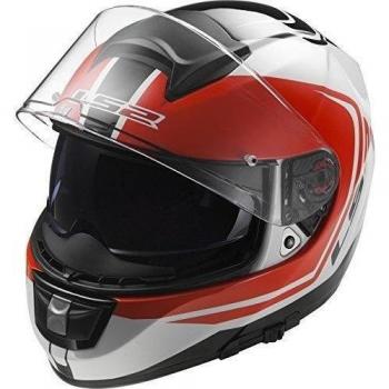 LS2 103972532XS FF397 Casco Vector Wake, Color Blanco/Negro/Rojo, Tamaño XS