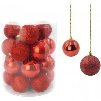 Paquete 24 Bolas de Navidad 7 cm ROJO - Decoraciones para los árboles
