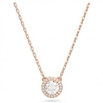 Swarovski Constella Pendant, Round cut, Pave, White, Rose gold-tone plated