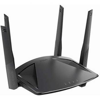 D-Link DIR-X1860 EXO AX1800 Wi-Fi 6 Router with Gigabit Ethernet Ports, MU-MIMO, Band Steering, 1024 QAM, OFDMA, Firewall, Parental Controls and Speedtest. Works with Alexa/Gooogle Assistant, Black