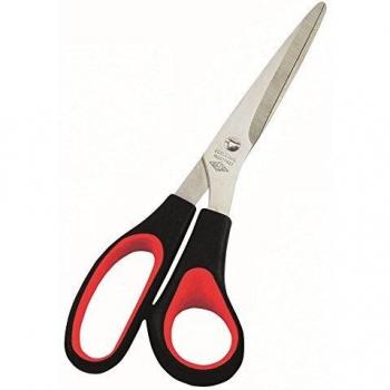 Tijeras Universales WEDO 21 cm con Agarre Ergonómico, Puntiagudas, Color Negro/Rojo