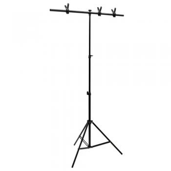 Soporte para fondos en forma de T negro 91x60x(70-200) cm