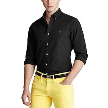 Ralph Lauren American Collar Long Sleeve Shirt, Black, XL