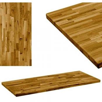 vidaXL Roble Tablero Mesa Rectangular Madera 44 mm 120x60 cm Superficie Tapa