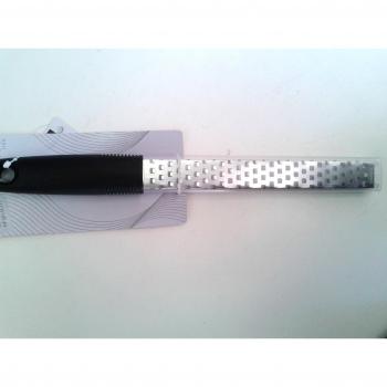 Metaltex Rallador INOX. Lima Medio Mango ABS 31cm, Acero, Gris y Negro, 31x5x8 cm