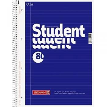Caderno Brunnen A4, liso, 70g/m², 80 hojas, color azul, ecológico