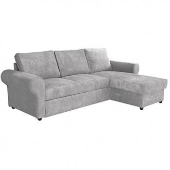 Sofá rinconero Columbus 131 con función de descanso y caja de ropa de cama, 246x90x155cm