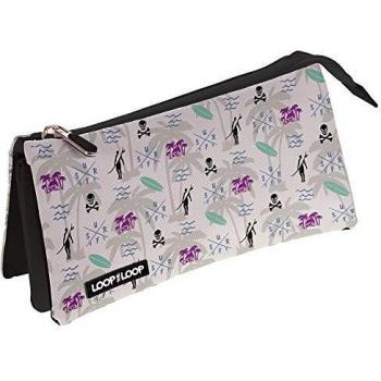 Grafoplás 37540630 Colección Loop The Loop Estuche Escolar Triple, Modelo Beach, 23.5 x 12 x 14