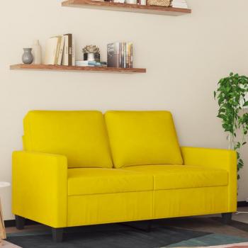 Sofá de 2 plazas amarillo de 120 cm en terciopelo Vidaxl