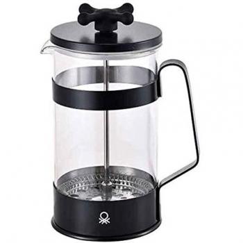 CAFETERA CON ÉMBOLO 6 TAZAS 600ML ACERO INOXIDABLE BOROSILICATO NEGRO MATE B&W