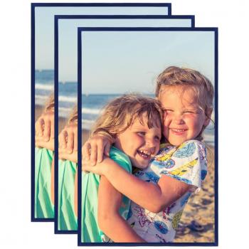 Collage de Marcos de Fotos para Mesa 3 Pcs Azul 13x18 cm MDF