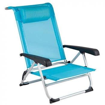 Red Mountain Klappsessel Strand Aluminium Deluxe - Asiento Plegable Azul 74x62x20 cm, soporta hasta 100 kg de Carga