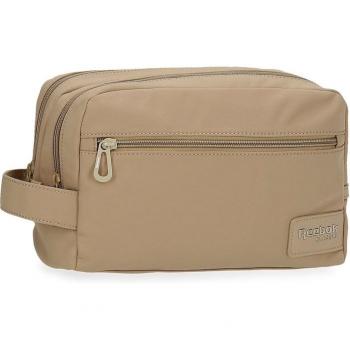 Neceser Reebok Cherry dos compartimentos adaptable beige con bolsillo frontal