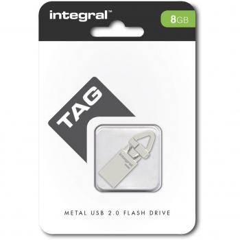Integral USB Tag 3.0 8GB USB 2.0 Acero inoxidable unidad flash USB - Memoria USB