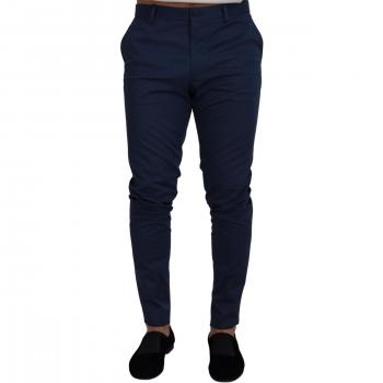 Dolce & Gabbana Blue Stretch Cotton Slim Trousers Chinos Pants - IT50 | L