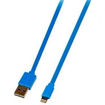 Lindy 2.4 A 1m USB Reversible Plana Rayo Carga y Cable de sincronización para iPhone - Azul