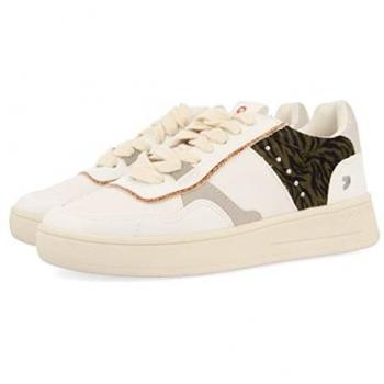 Zapatillas Blancas con Animal Print para Mujer Gioseppo Macae y Suela Ligera